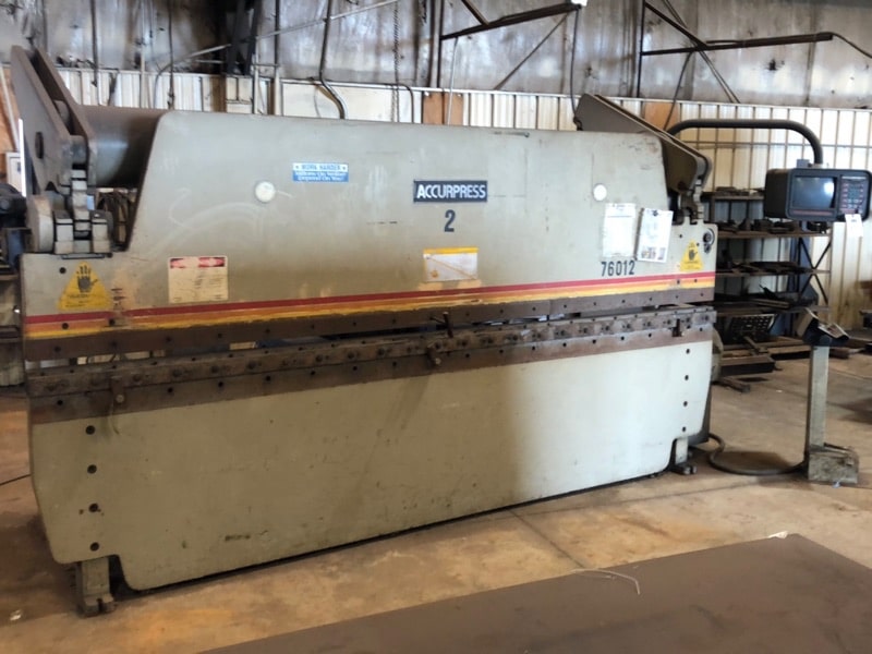 60 Ton x 12' Accurpress 76012 CNC Press Brake, 1992 - Single Axis Backguage