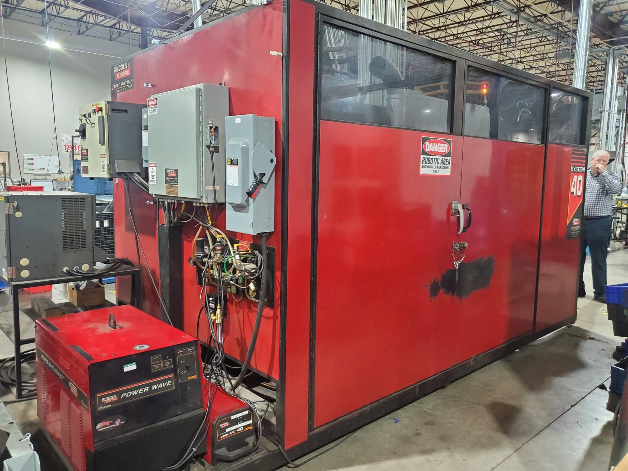 Lincoln System 40 Robotic Welding Cell, Power Wave 455M/STT, 2007 - New Head Included. - Image 3