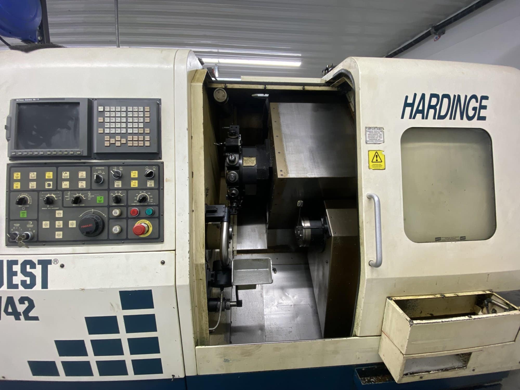 Hardinge Quest 6/42 CNC Lathe, 2003- BOSS Bar Feeder, Tailstock - Image 3