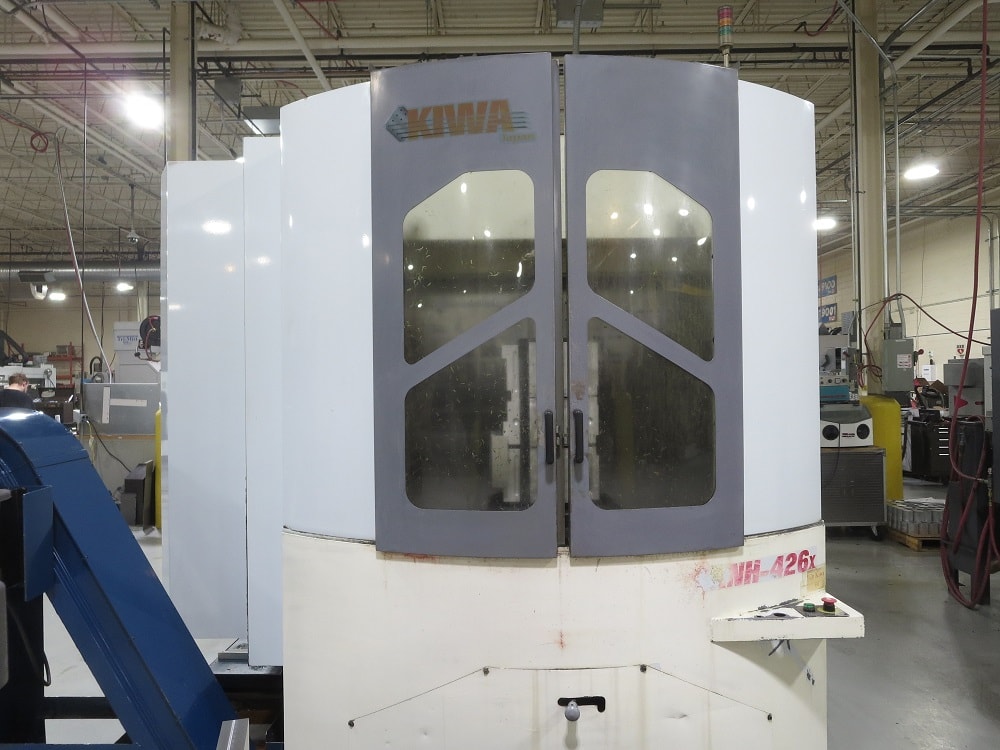 KIWA KNH-426X HMC, 2003-HPC, Fanuc Control, 12,000RPM, Chip Conveyor