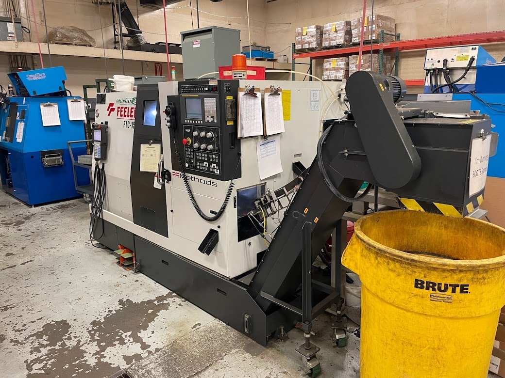 Feeler FTC-150 CNC Lathe, 2011- Fanuc Robot Loader, Chip Conveyor - Image 3