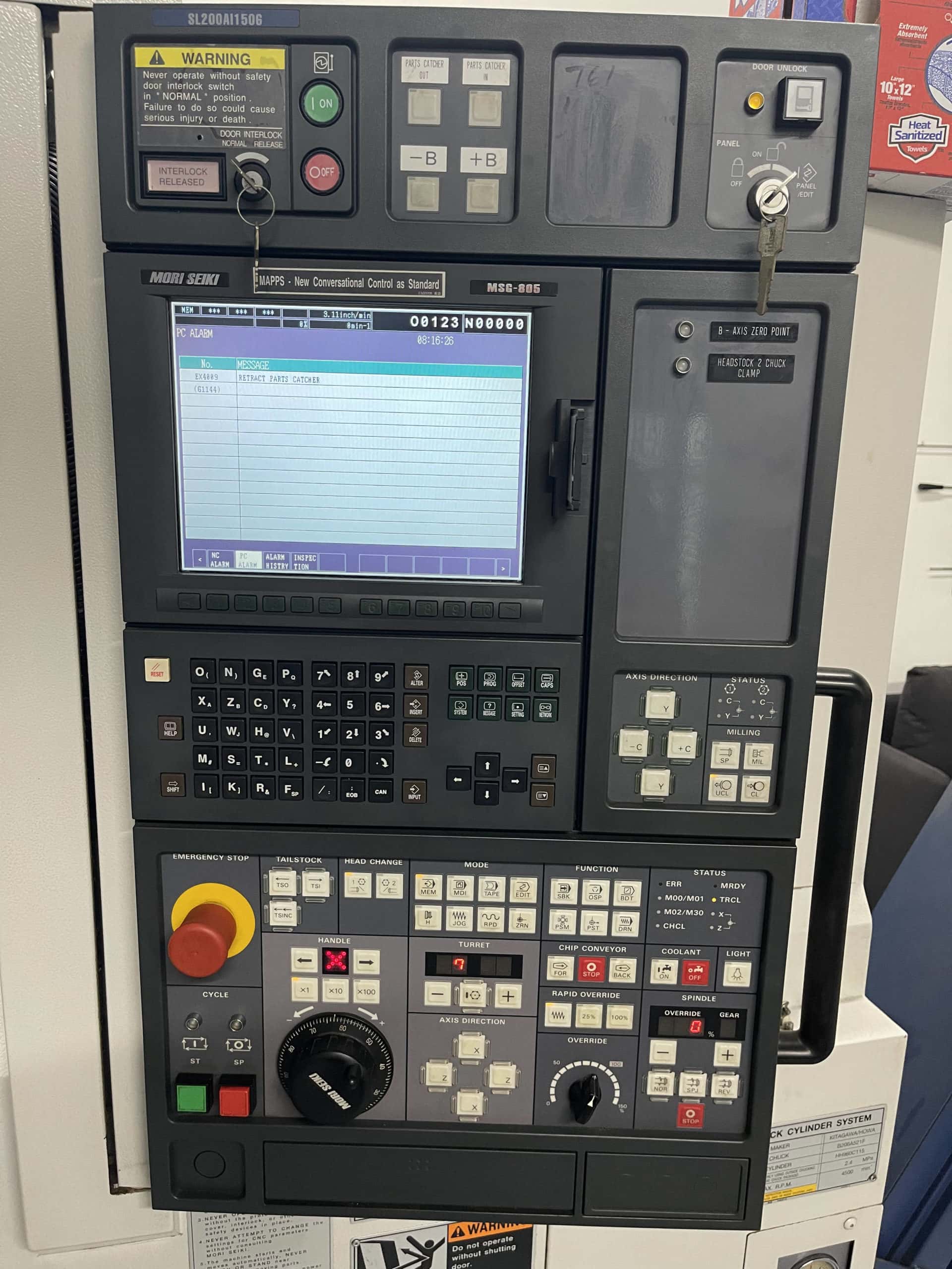 Mori Seiki SL-204 SMC CNC Lathe, 2001 - Live Tooling, Sub Spindle, C-axis - Image 4
