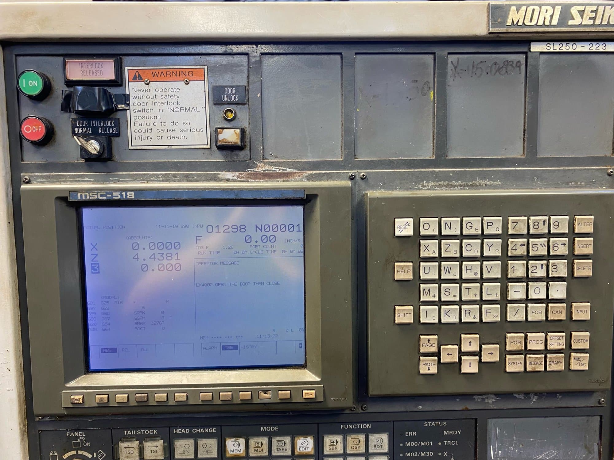 Mori Seiki SL-250B CNC Lathe, 1997 - Tailstock, Probe - Image 3