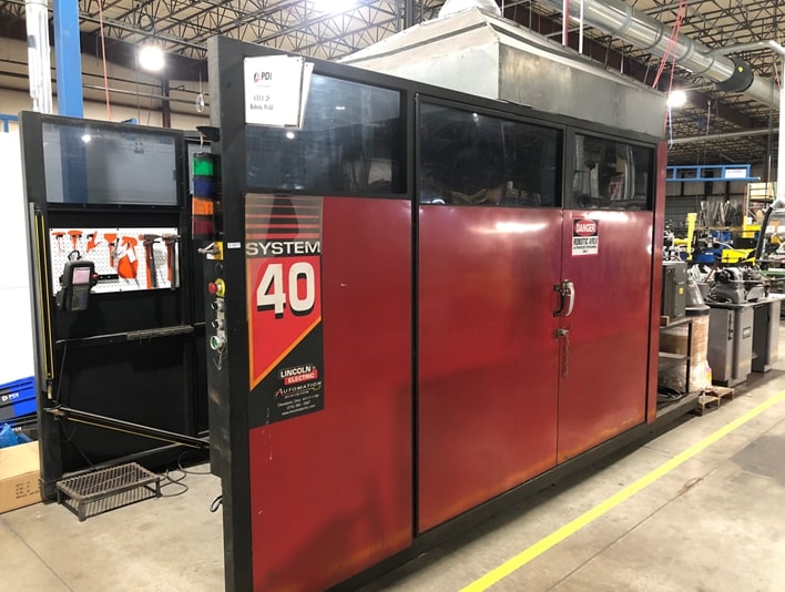 Lincoln System 40 Robotic Welding Cell, Power Wave 455M/STT, 2007 - New Head Included.