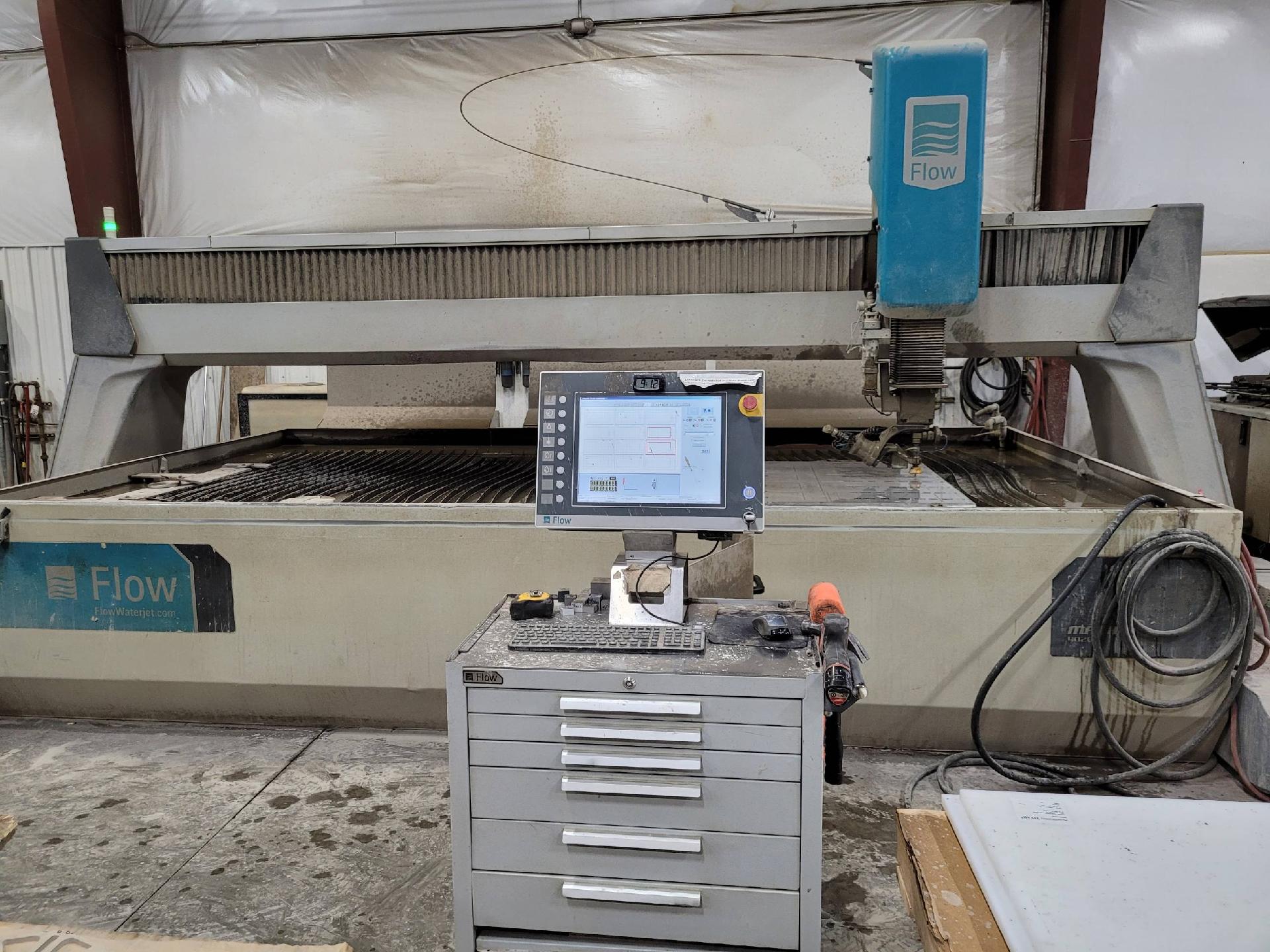 6' x 12' Flow Mach 4 4020B 5-Axis Waterjet XD, 2013- 94,000 PSI, Bevel and 3D Part Cutting