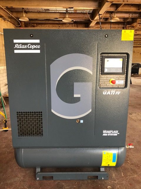 15 HP Atlas Copco GA11FF Airpower Rotary Screw Air Compressor, 2016