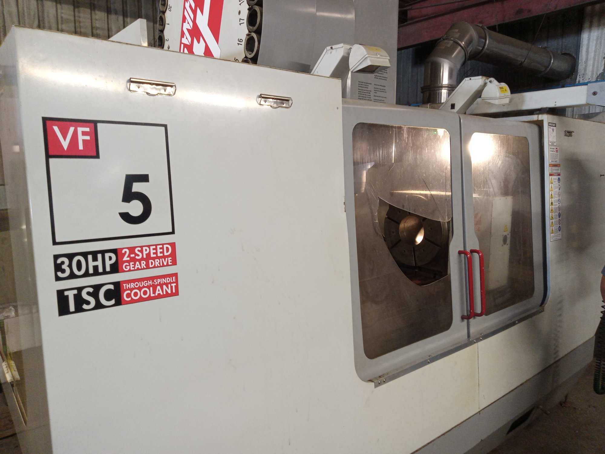 Haas VF 5/50 2002, 4 Axis Wired, w/ HRT 450, New Gearbox March 2019, Under Power, Ready for Inspection.