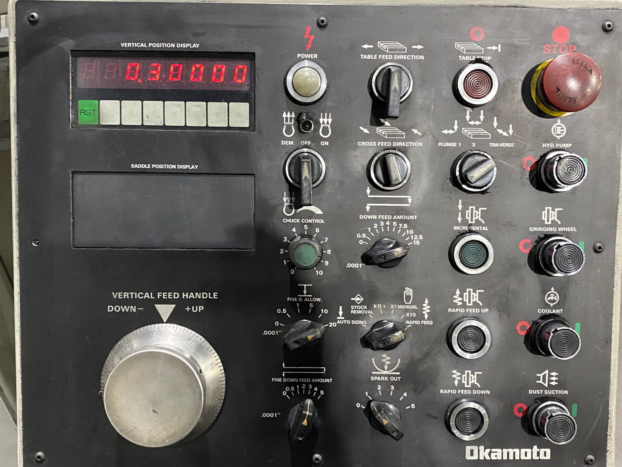 Okamoto M-820DX Hydraulic Surface Grinder, 1990- Fine Pole Chuck, DRO - Image 2