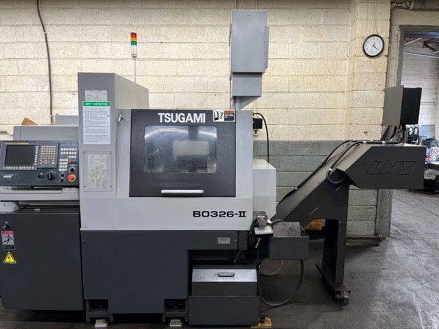 Tsugami B0326-II CNC Swiss Lathe, 2013 - 32MM, 6 Axis, Bar Feeder, Mist Collector, HPC, Chip Conveyor