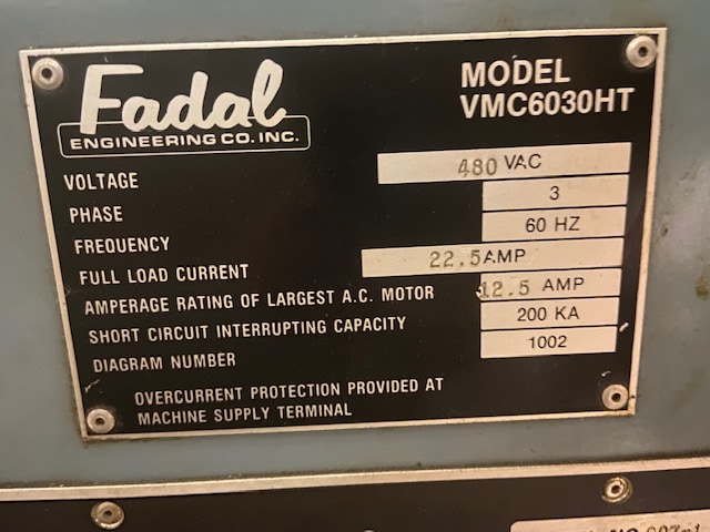 Fadal 6030 HT VMC, 1991- RS 232 Communication and All Service Manuals Included - Image 8