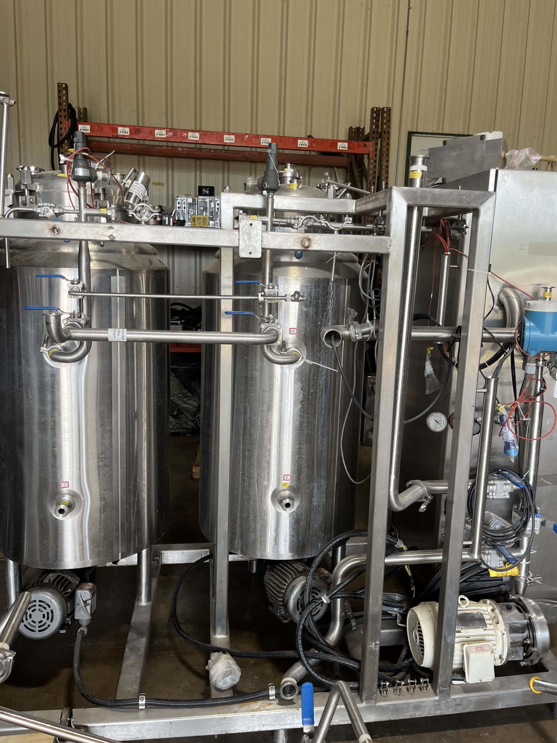 (x2) 100 Gallon Vertical Stainless Steel Tanks, Fermentation Skid, Jacketed, Agitated, 1997- Allen Bradley Control - Image 10