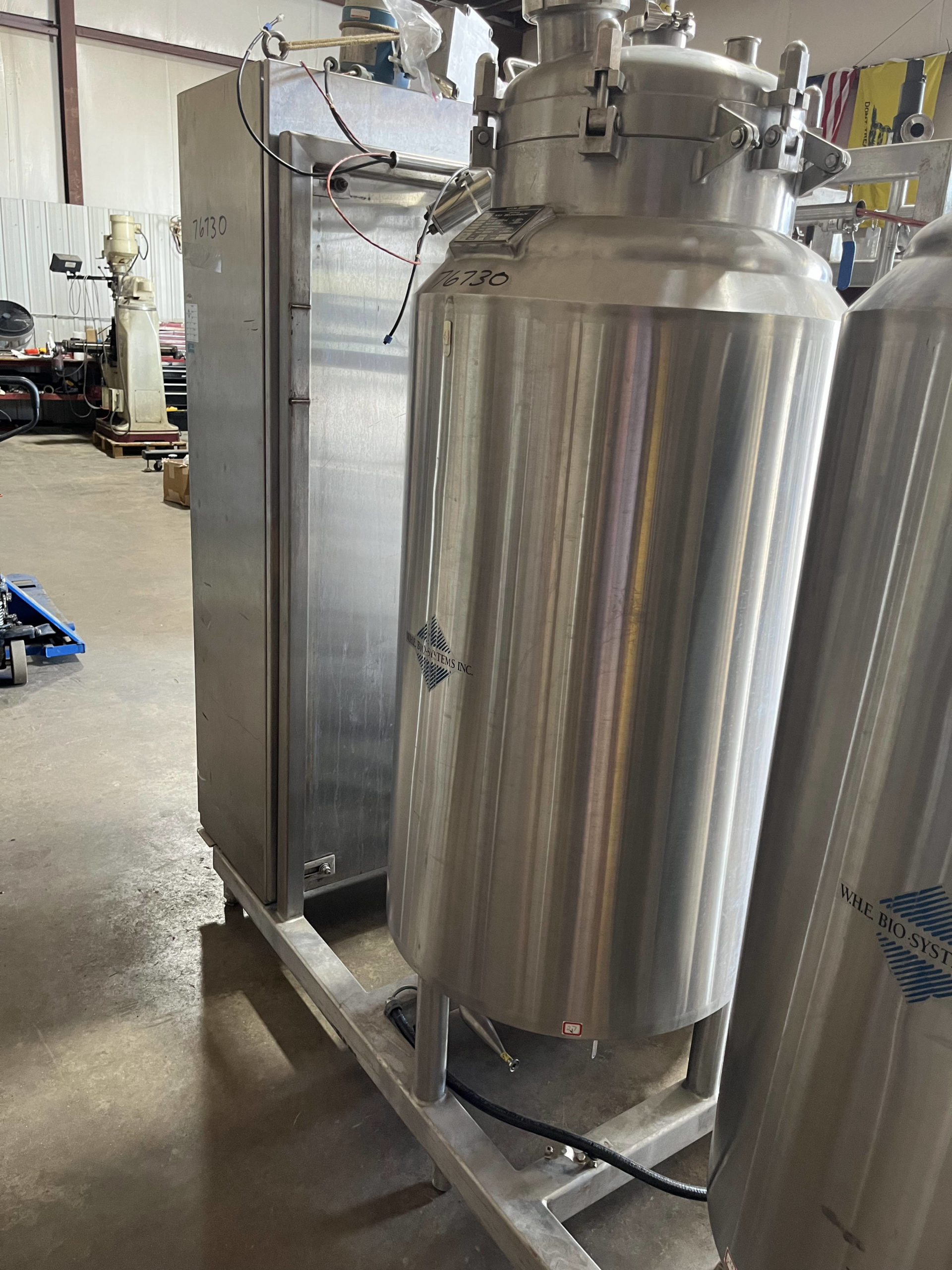 (x2) 100 Gallon Vertical Stainless Steel Tanks, Fermentation Skid, Jacketed, Agitated, 1997- Allen Bradley Control - Image 11