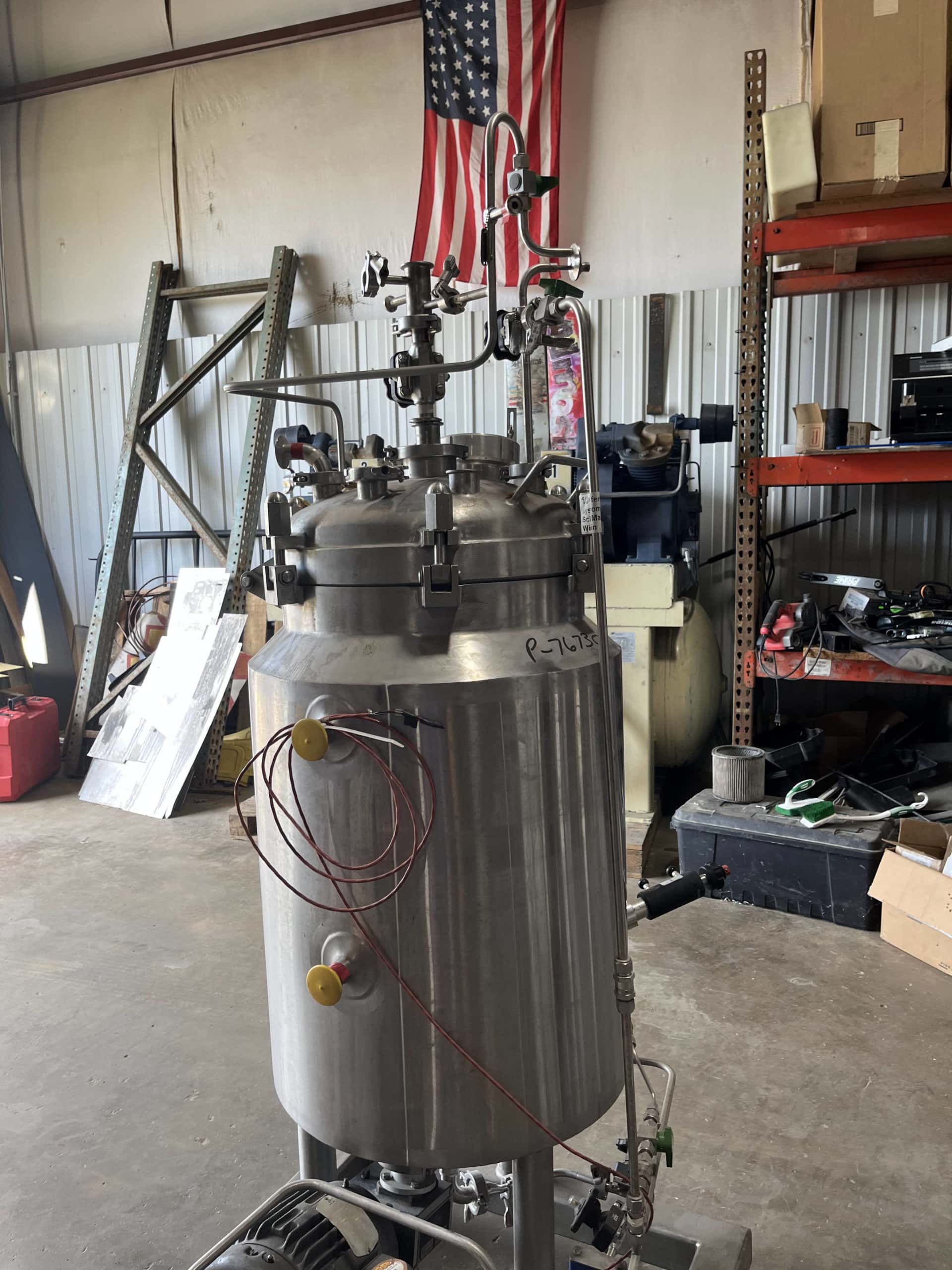35 Gallon Jacketed Stainless Steel Vertical Tank w/ Agitation, 1997 - Image 5