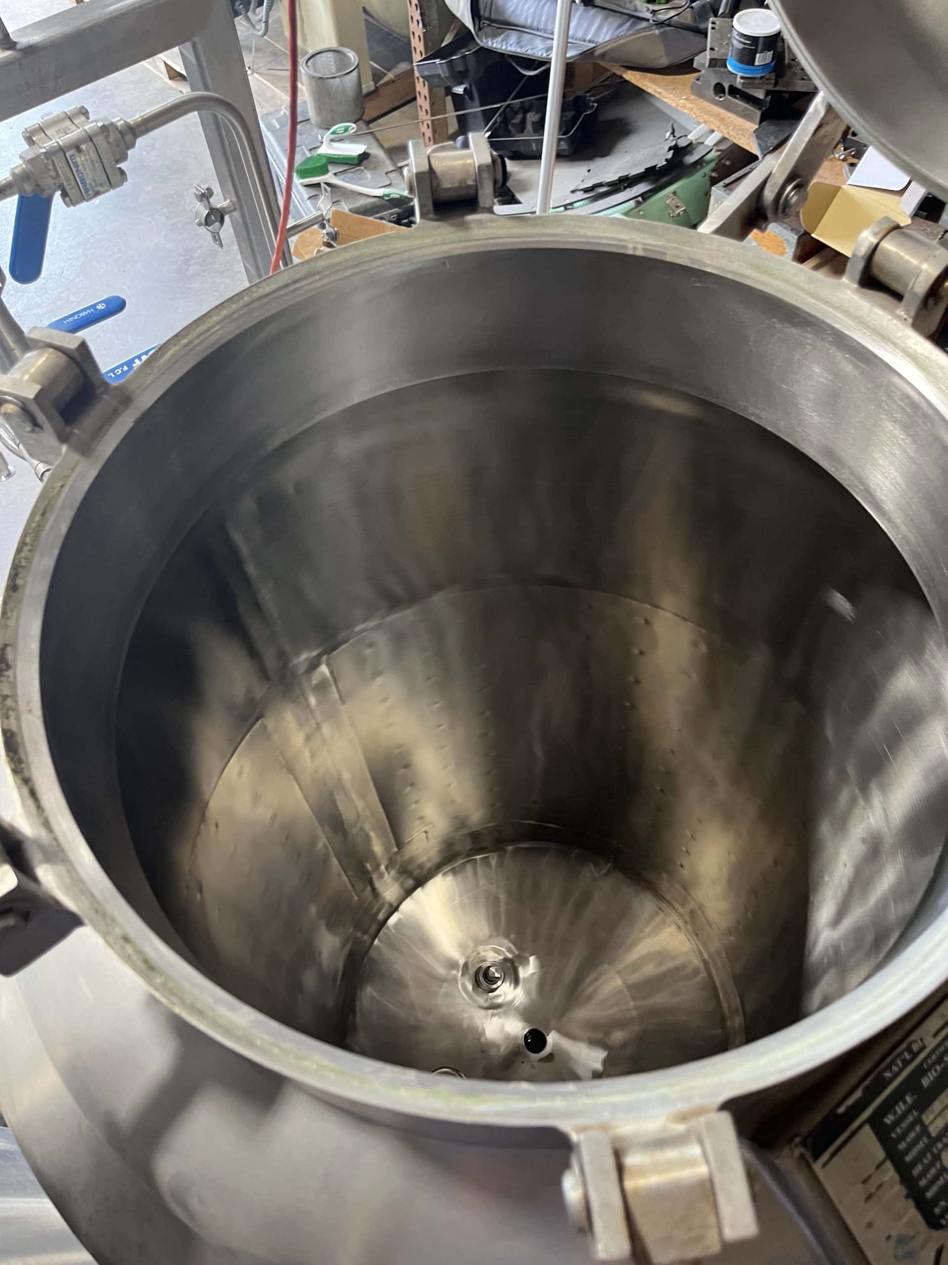 (x2) 100 Gallon Vertical Stainless Steel Tanks, Fermentation Skid, Jacketed, Agitated, 1997- Allen Bradley Control - Image 12