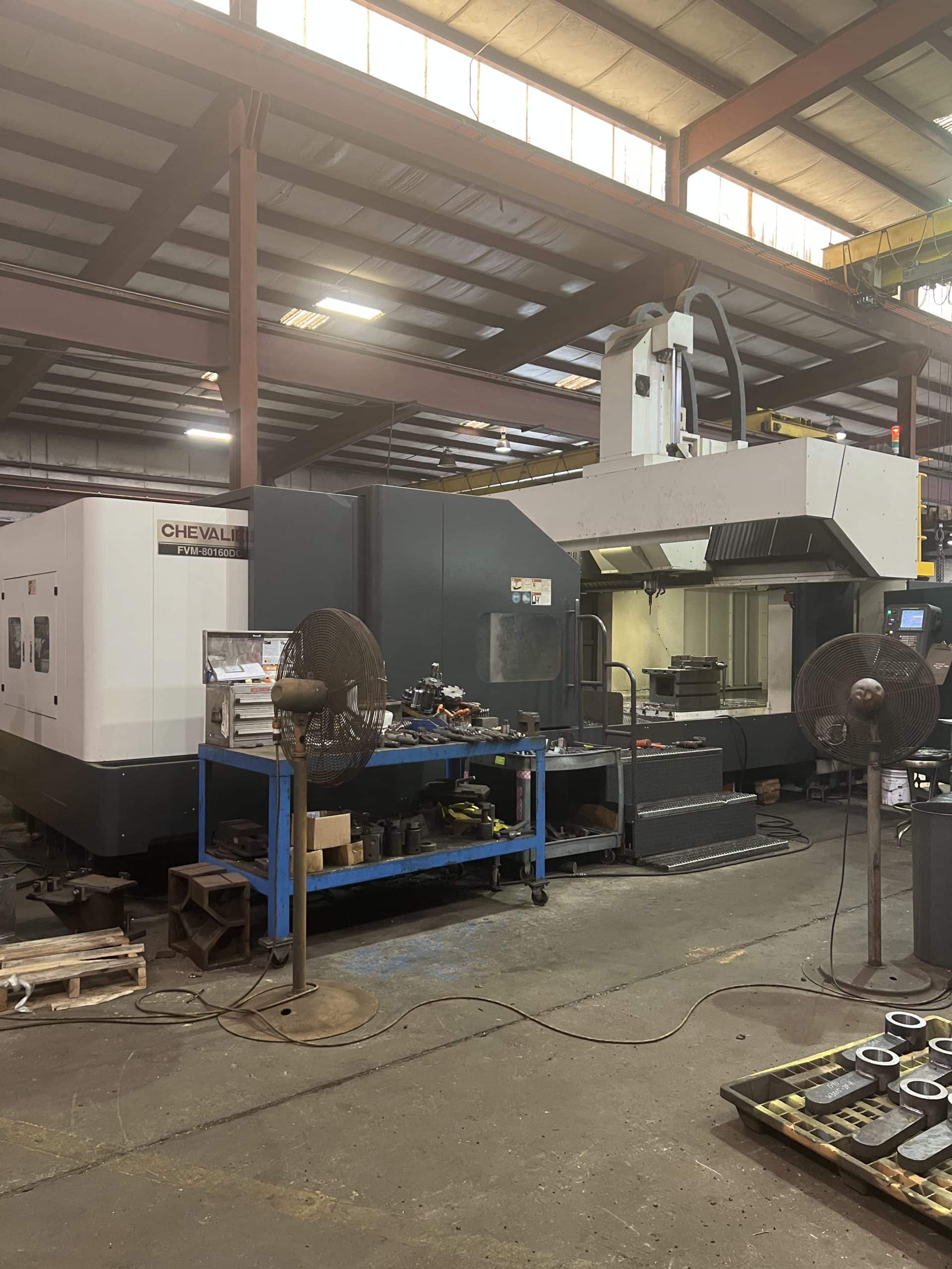 Chevalier FVM-80160DC CNC Bridge Mill, 2018 - Low Hours, 165” X 70" Table, Fanuc Oi-MF Control