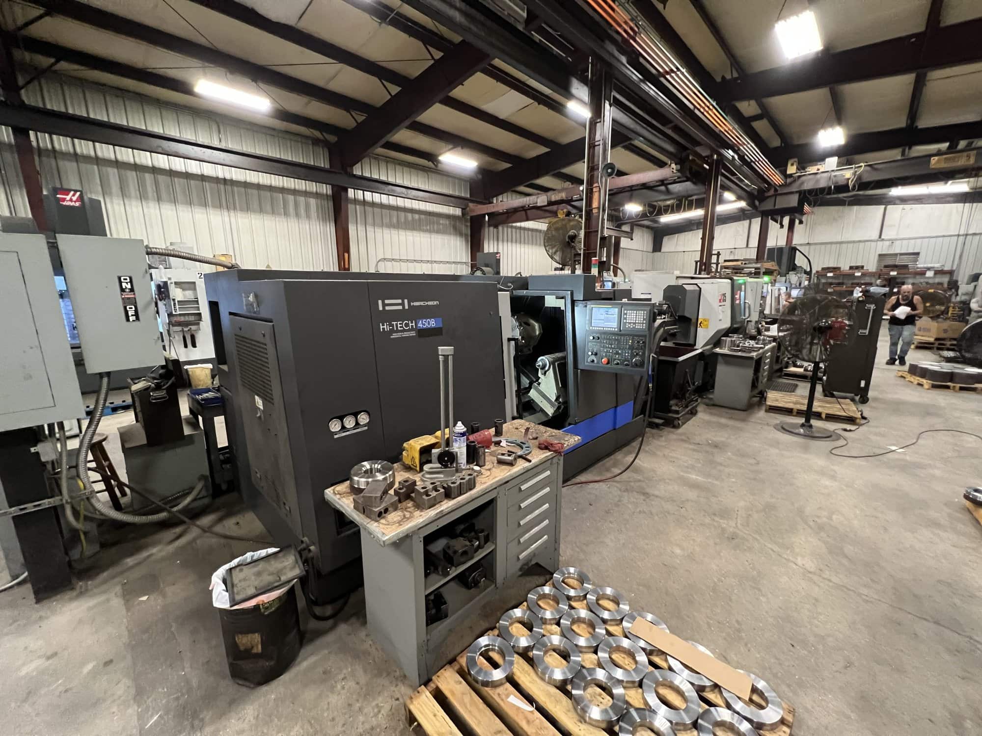Hwacheon Hi Tech 450B CNC Lathe, 2013- Fanuc Control, Chip Conveyor - Image 3