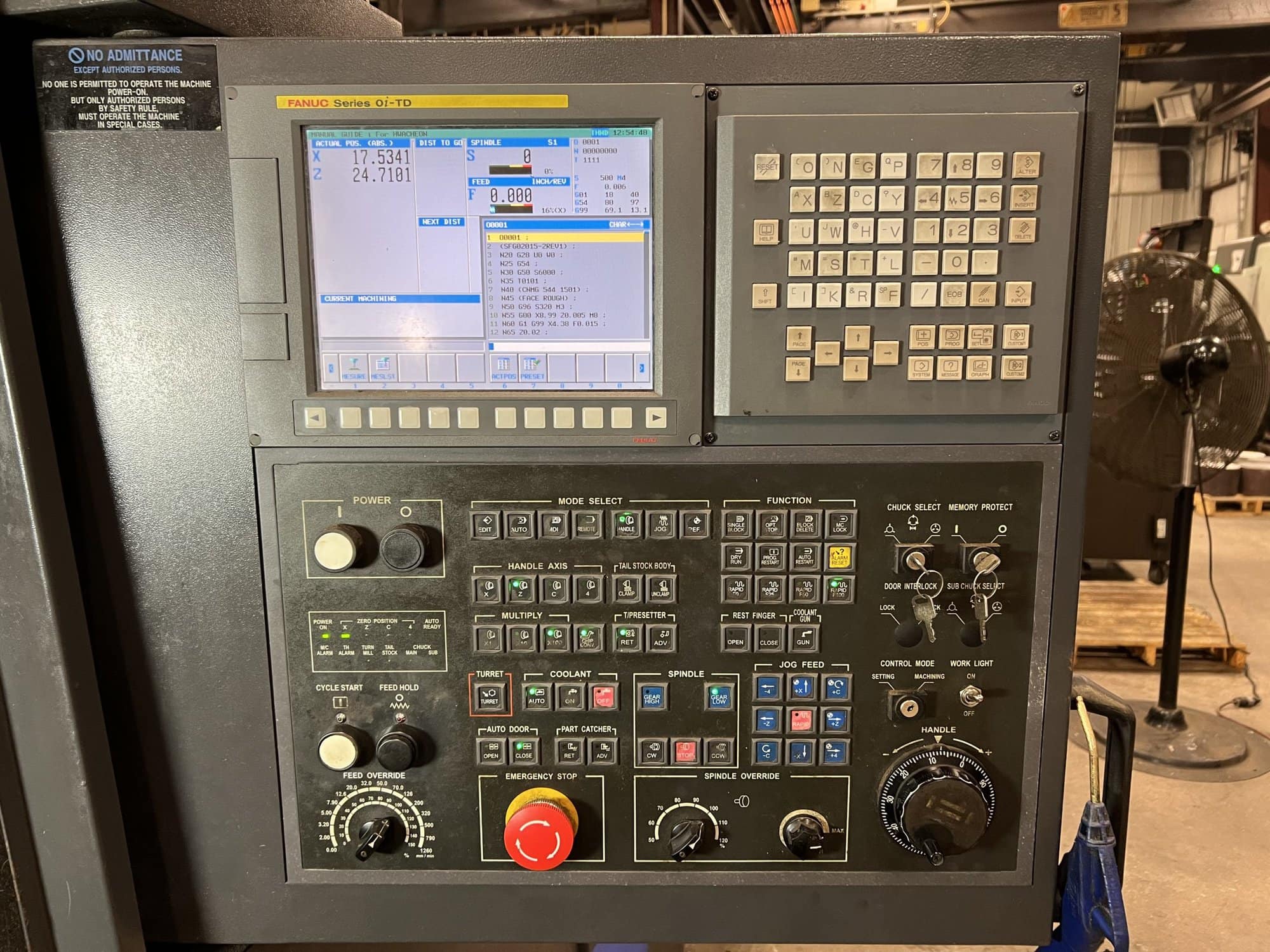 Hwacheon Hi Tech 450B CNC Lathe, 2013- Fanuc Control, Chip Conveyor - Image 5