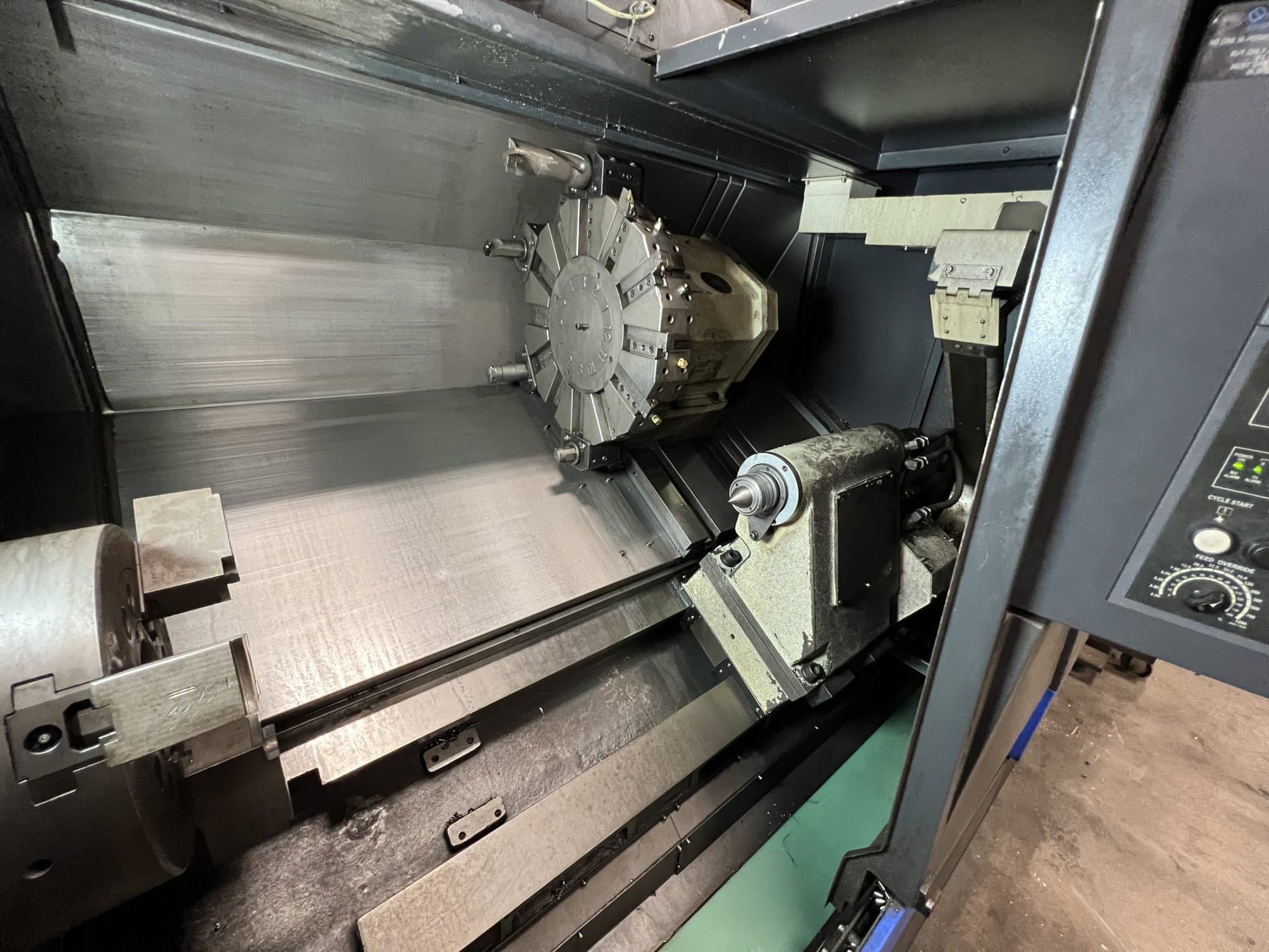 Hwacheon Hi Tech 450B CNC Lathe, 2013- Fanuc Control, Chip Conveyor - Image 7