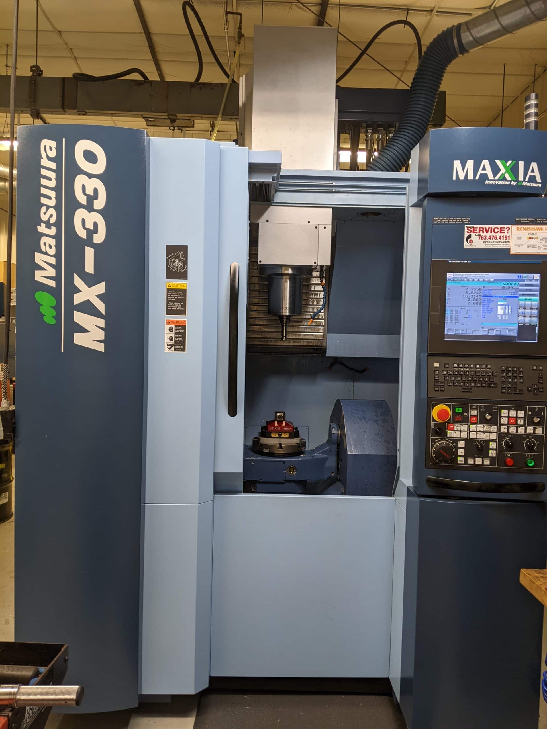 Matsuura MX-330 VMC, 2017- 5 Axis, High Pressure Coolant, Renishaw Probe