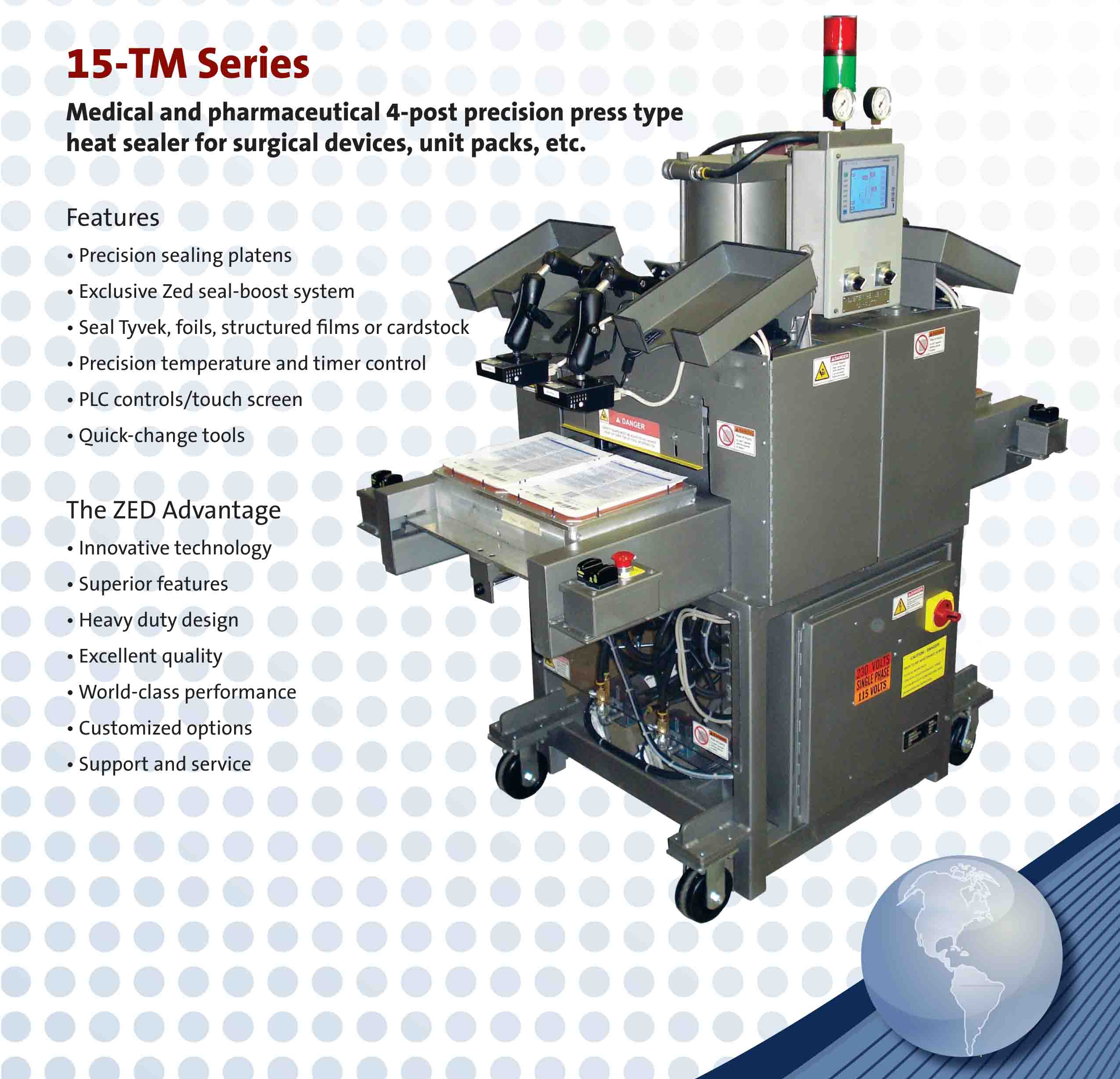 Zed Industries 15-TM, 1989 - Pharma Medical 2-Sided Heat Sealer Packaging Machine- Low Hours, 14" x 15" - Image 3