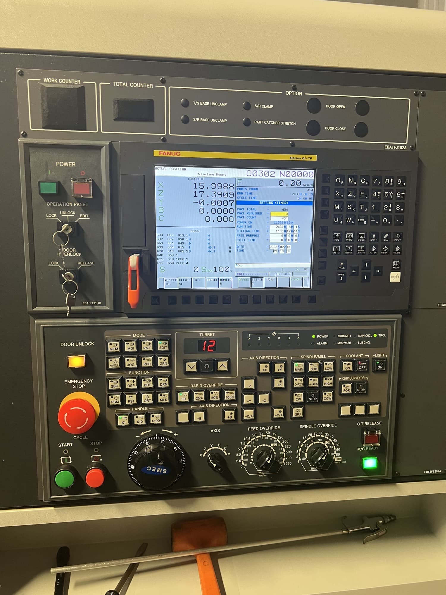 SMEC SL 2000SY CNC Lathe, 2019 - Parts Catcher, Y Axis, Sub Spindle, Fanuc Control - Image 4