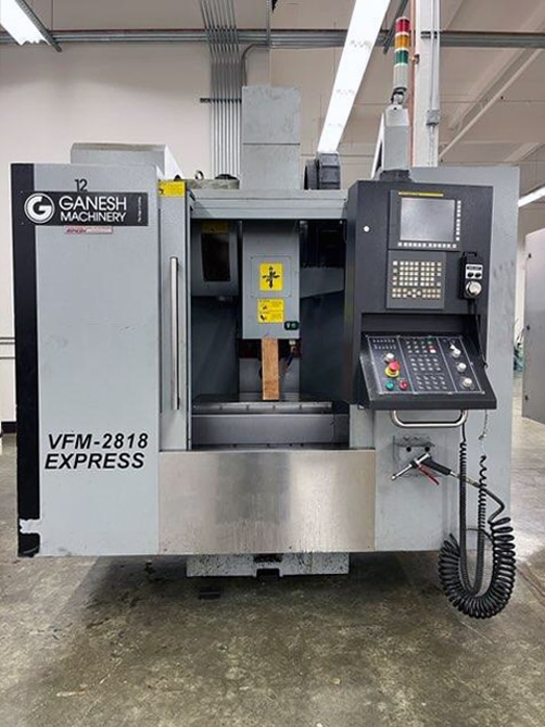 Ganesh VFM-2818 VMC, 2016- 12K Spindle, TSC, Fanuc