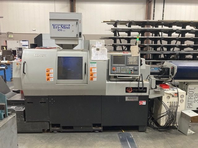 Hanwha XD32H CNC 7 Axis Swiss Lathe, 2014 - Bar Feeder, Mist Collector, Fanuc Control