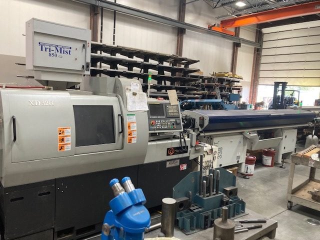 Hanwha XD32H CNC 7 Axis Swiss Lathe, 2014 - Bar Feeder, Mist Collector, Fanuc Control - Image 2