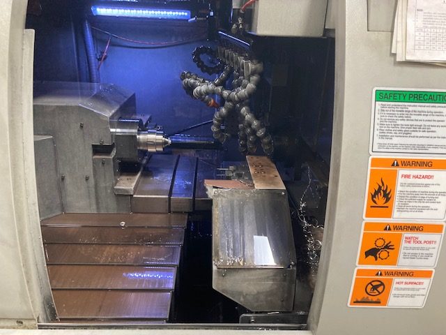 Hanwha XD32H CNC 7 Axis Swiss Lathe, 2014 - Bar Feeder, Mist Collector, Fanuc Control - Image 4