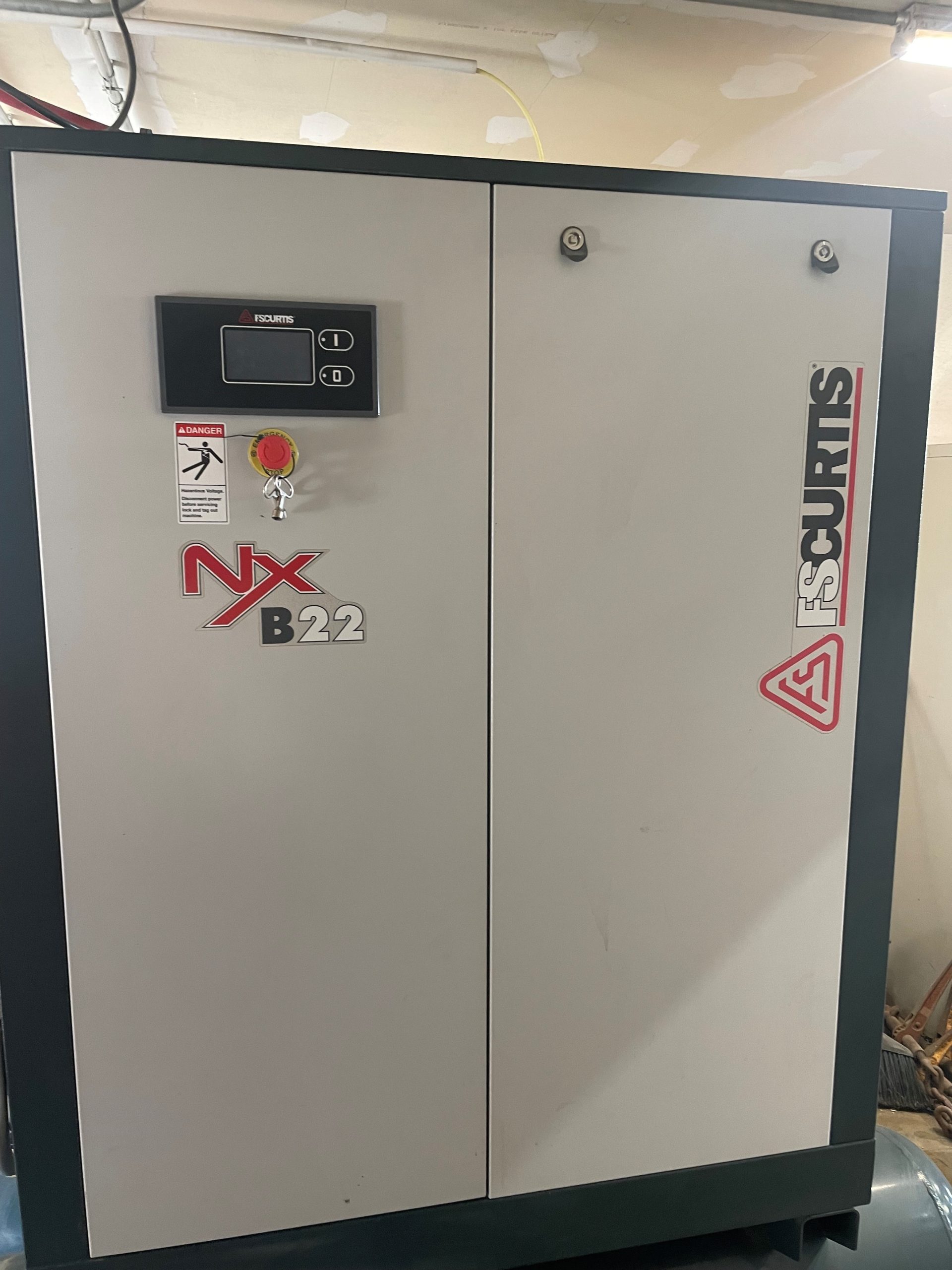 30 HP FS-Curtis NxB-22 Rotary Screw Air Compressor- 120 Gallon Tank, 2016