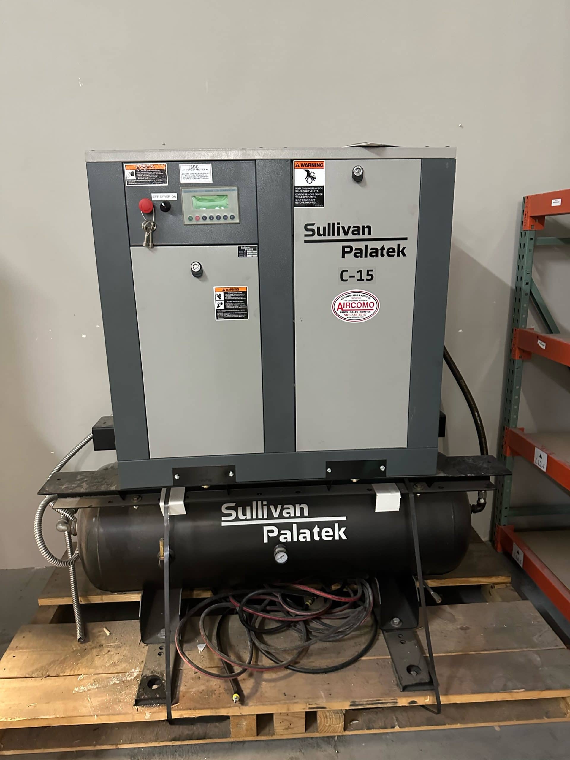 15 HP Sullivan Palatek C-15 Rotary Screw Air Compressor, 2017