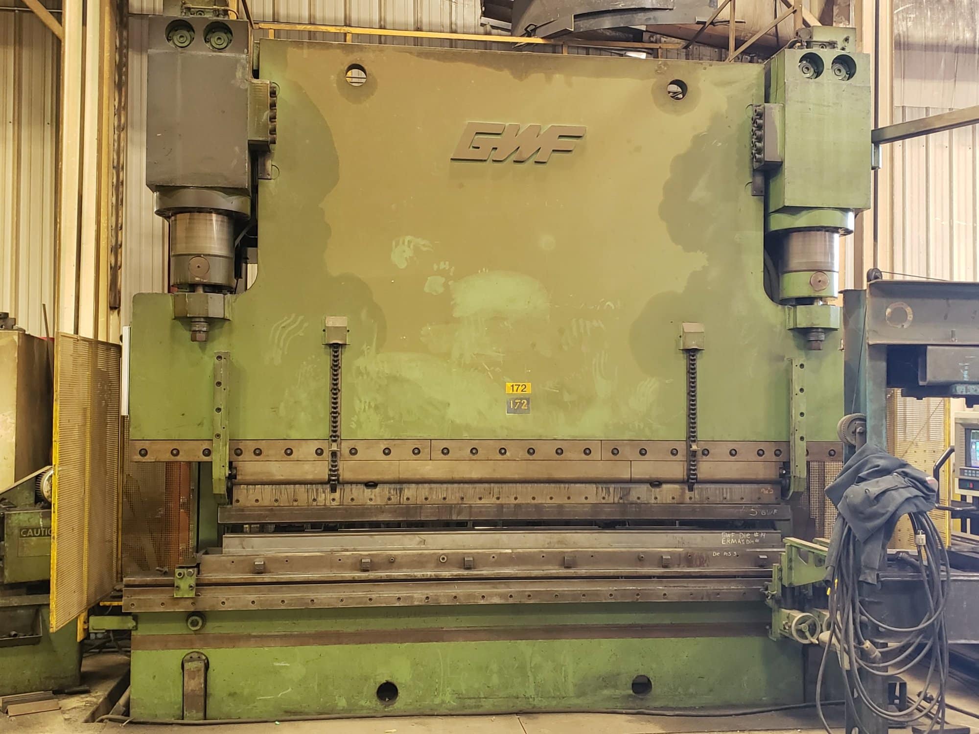 350 Ton x 13' GWP Press Brake, 1989 - Kentucky Rebuild Corp. Control - Tooling Included