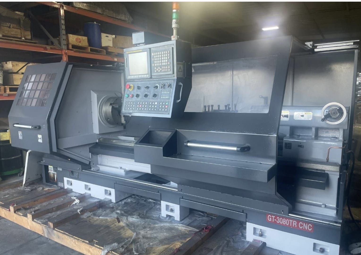 Ganesh 3080 BIG BORE CNC Lathe, 2012 - Fanuc Oi-TD Control, Chip Conveyor, Programable Tailstock