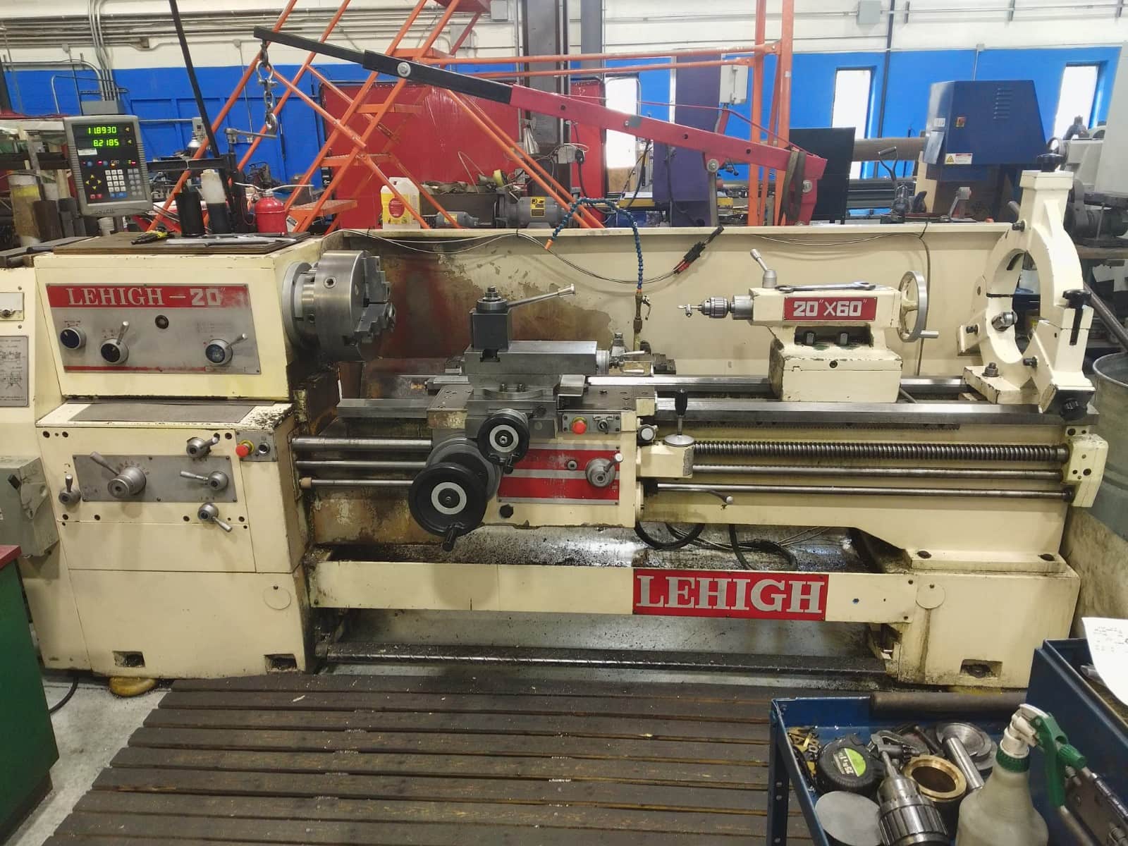 20” x 60” Lehigh D-20 Engine Lathe, 2001- 4” Spindle Bore, Available Immediately!
