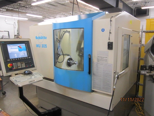 Schutte WU 305 5 Axis CNC Grinder, 2000 - Probe System, 5 Station Automatic Wheel Changer