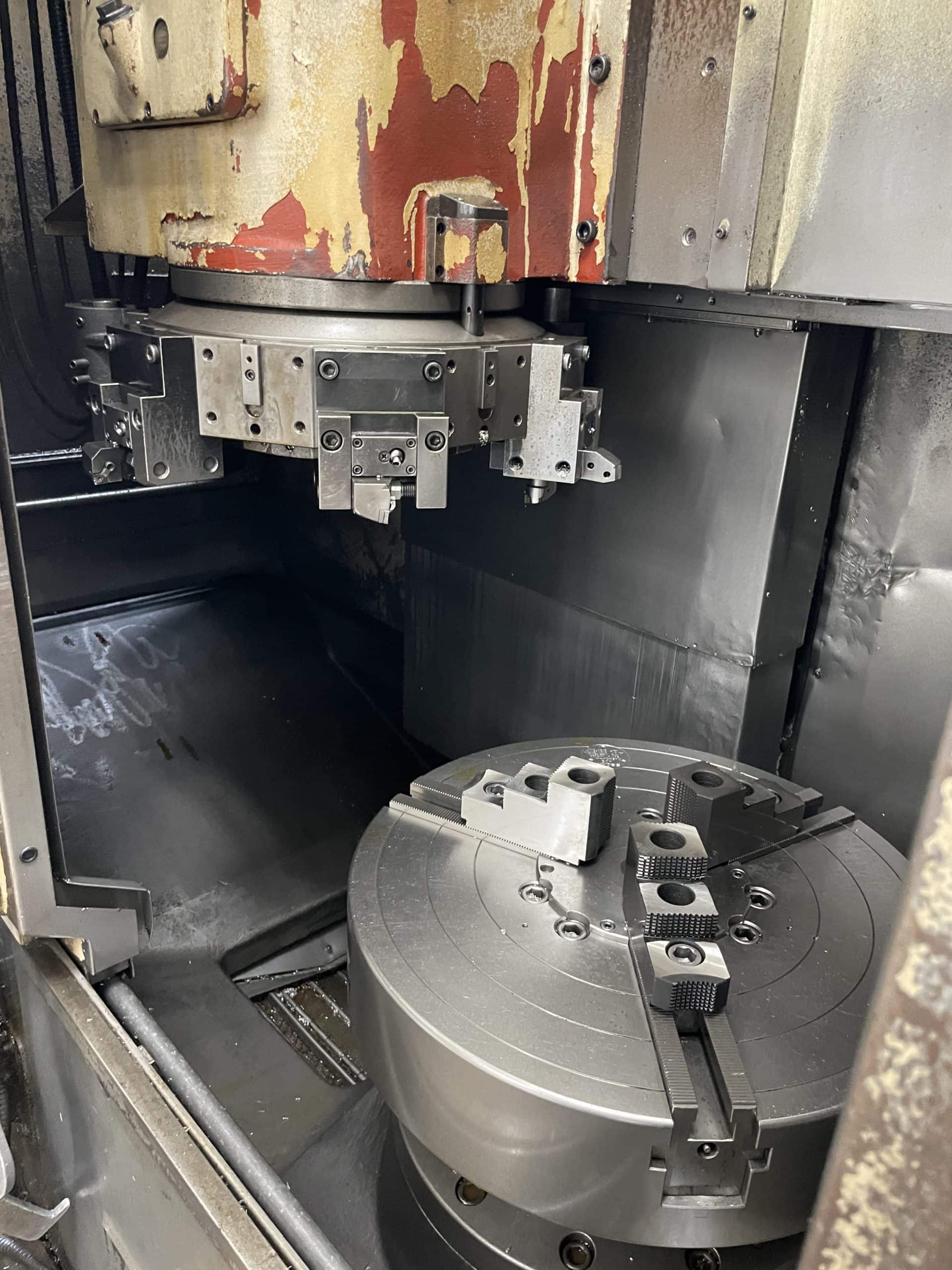 Hwacheon VT-550 2SP VTL, 2006 - 24" Dual Spindle, Fanuc Control, Chip Conveyor - Image 6