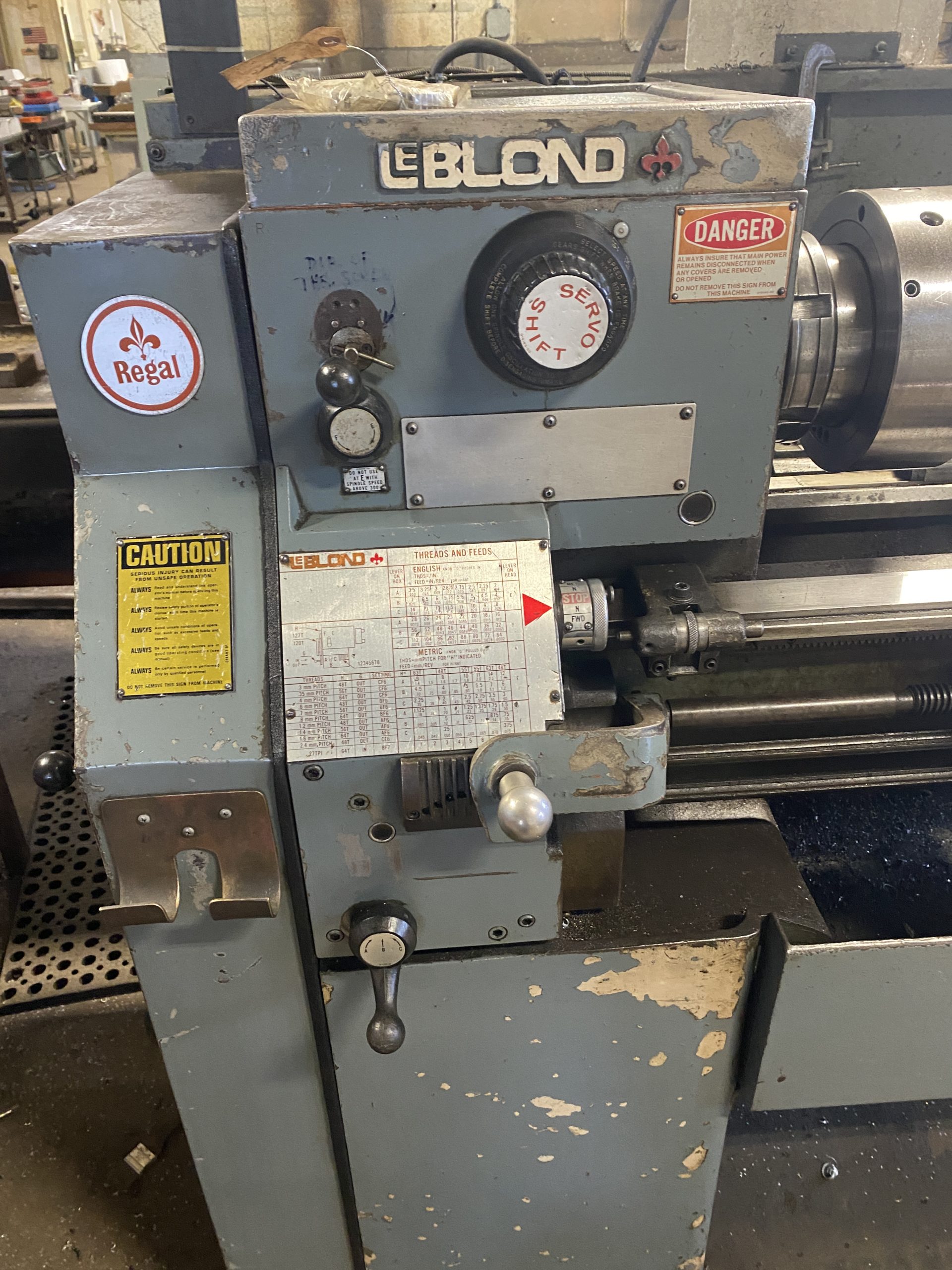 LeBlond Regal Servo Shift Engine Lathe, DRO, English and Metric Threads, 2011 - Image 6