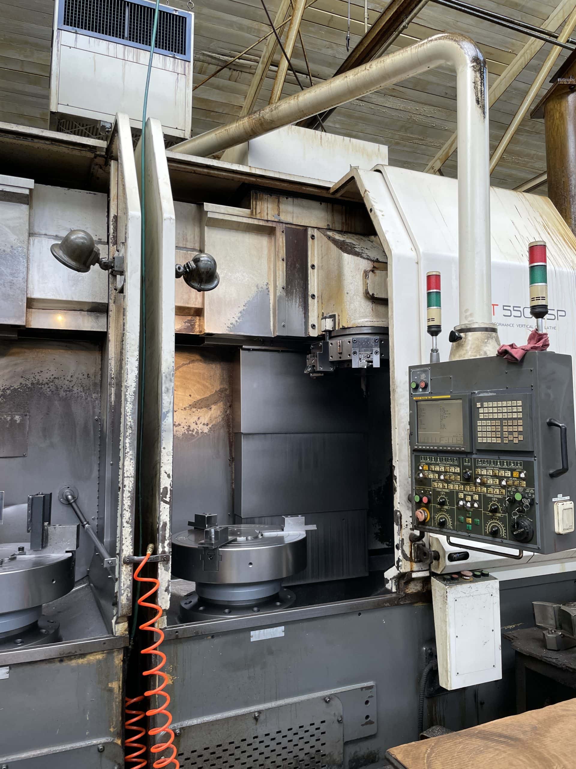 Hwacheon VT-550 2SP VTL, 2006 - 24" Dual Spindle, Fanuc Control, Chip Conveyor - Image 8