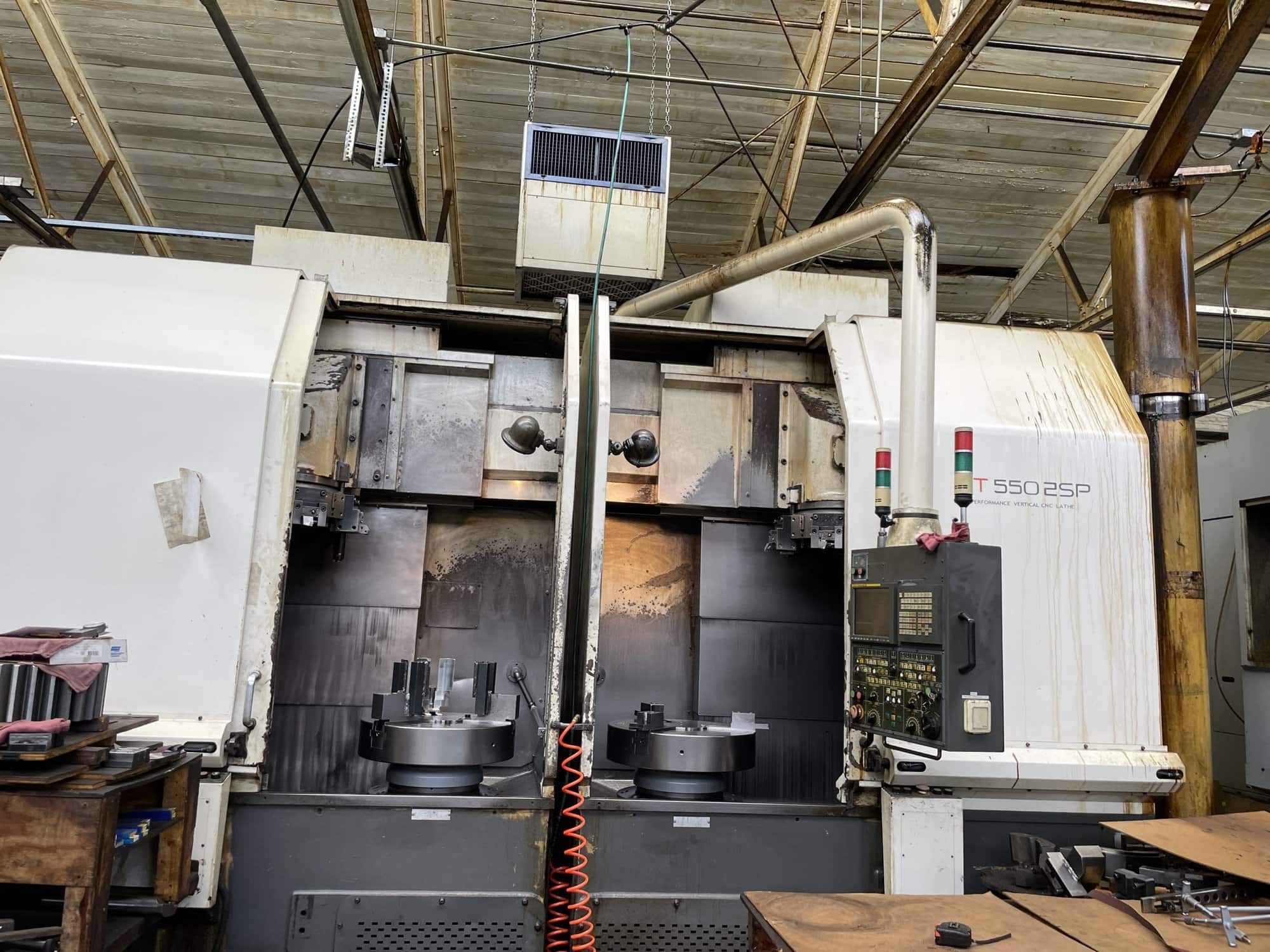 Hwacheon VT-550 2SP VTL, 2006 - 24" Dual Spindle, Fanuc Control, Chip Conveyor - Image 10