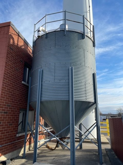 2,032 Cubic sq. ft. Carbon Steel Storage Silo - 12' D x 18' H