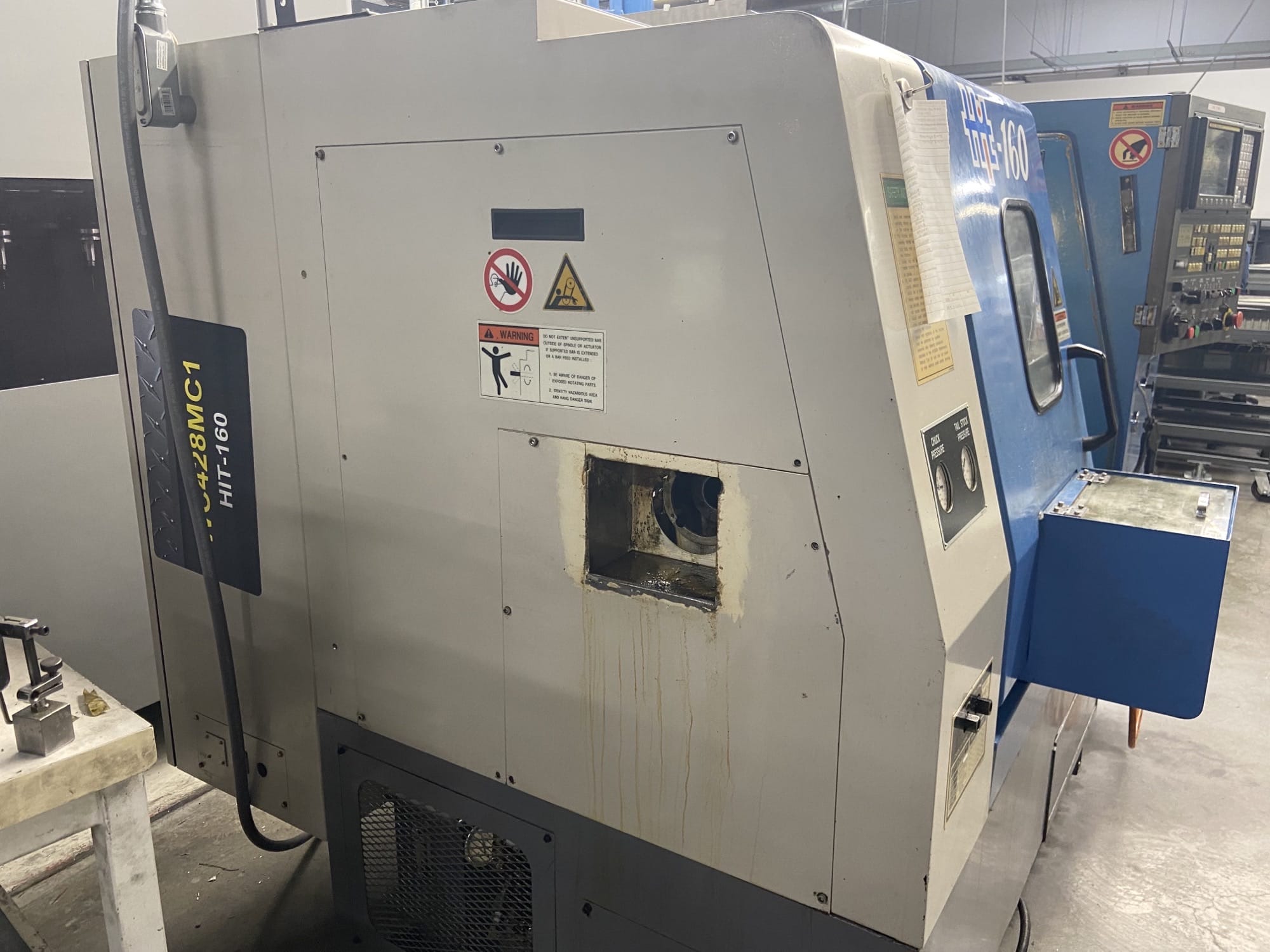 Hyundai HIT-160 CNC Lathe, 2003 - Parts Catcher, Tool Setter, Tailstock, Chip Conveyor, Fanuc Control - Image 5