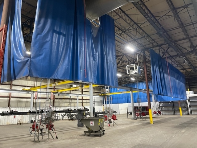 Overhead Weld Curtain 15' Sections, Roller and Track - 2018