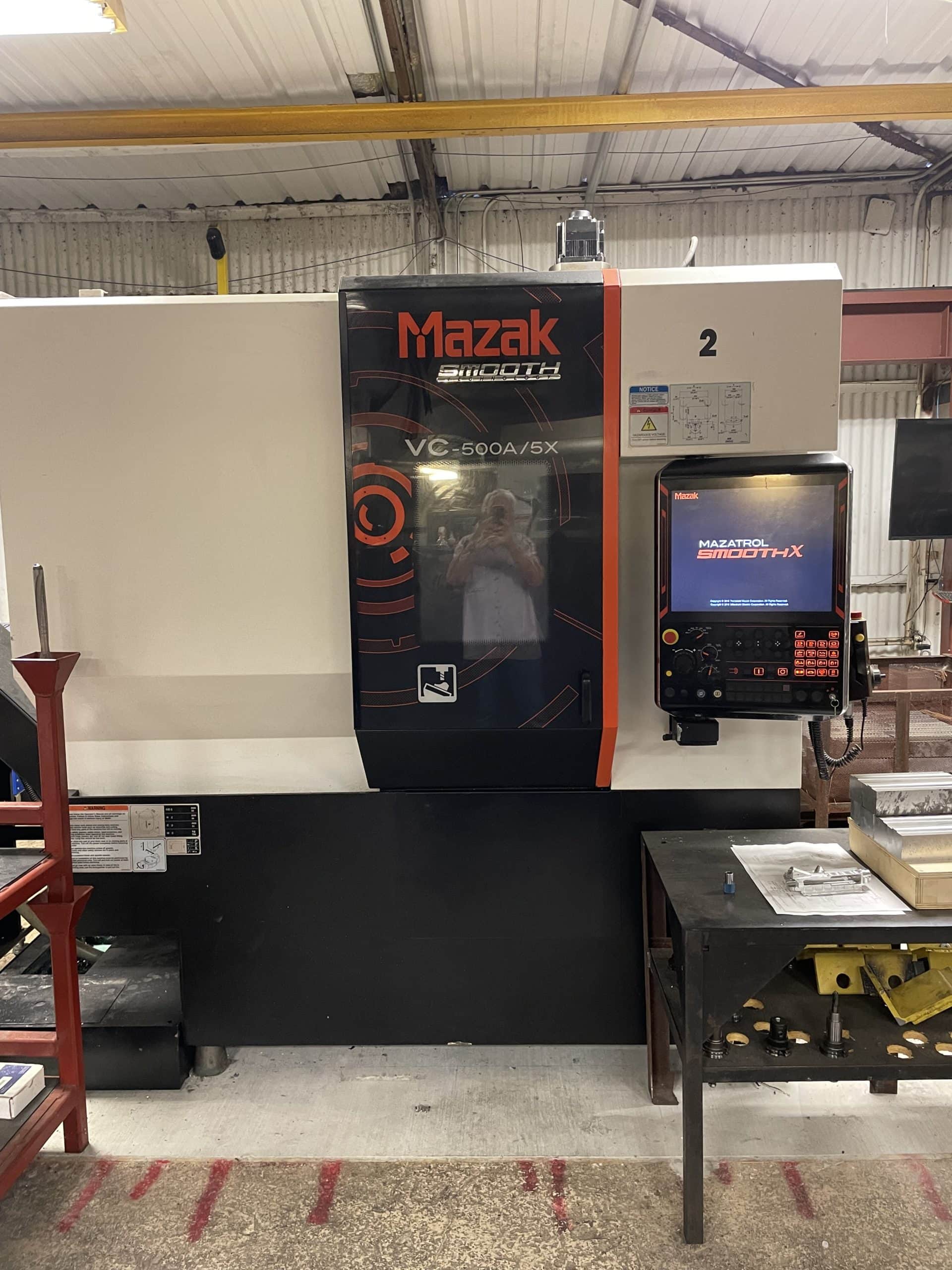Mazak VC-500A VMC, 2017- 5-Axis, Probe, Mazatrol Smooth X Control, Available Immediately