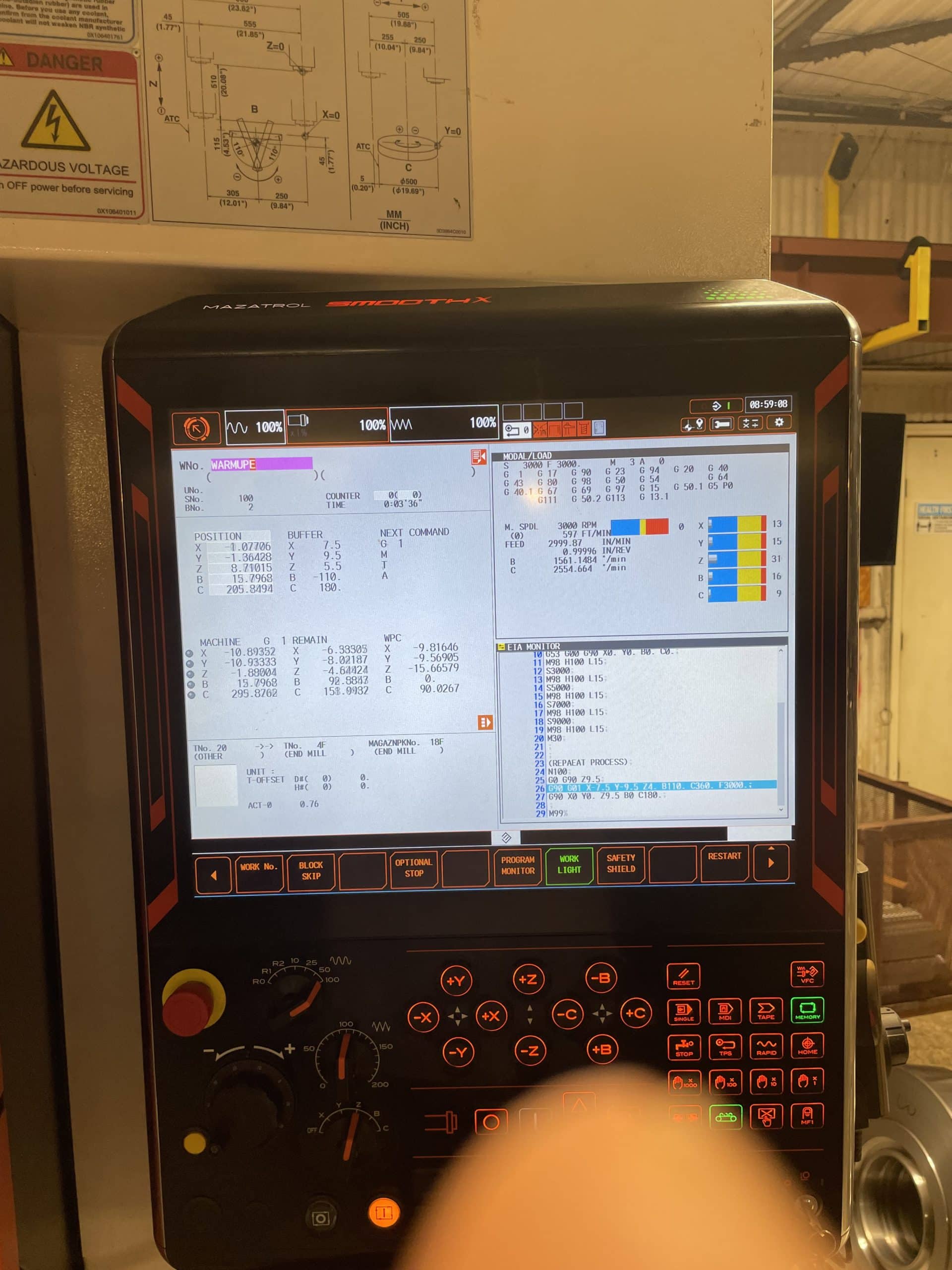 Mazak VC-500A VMC, 2017- 5-Axis, Probe, Mazatrol Smooth X Control, Available Immediately - Image 3