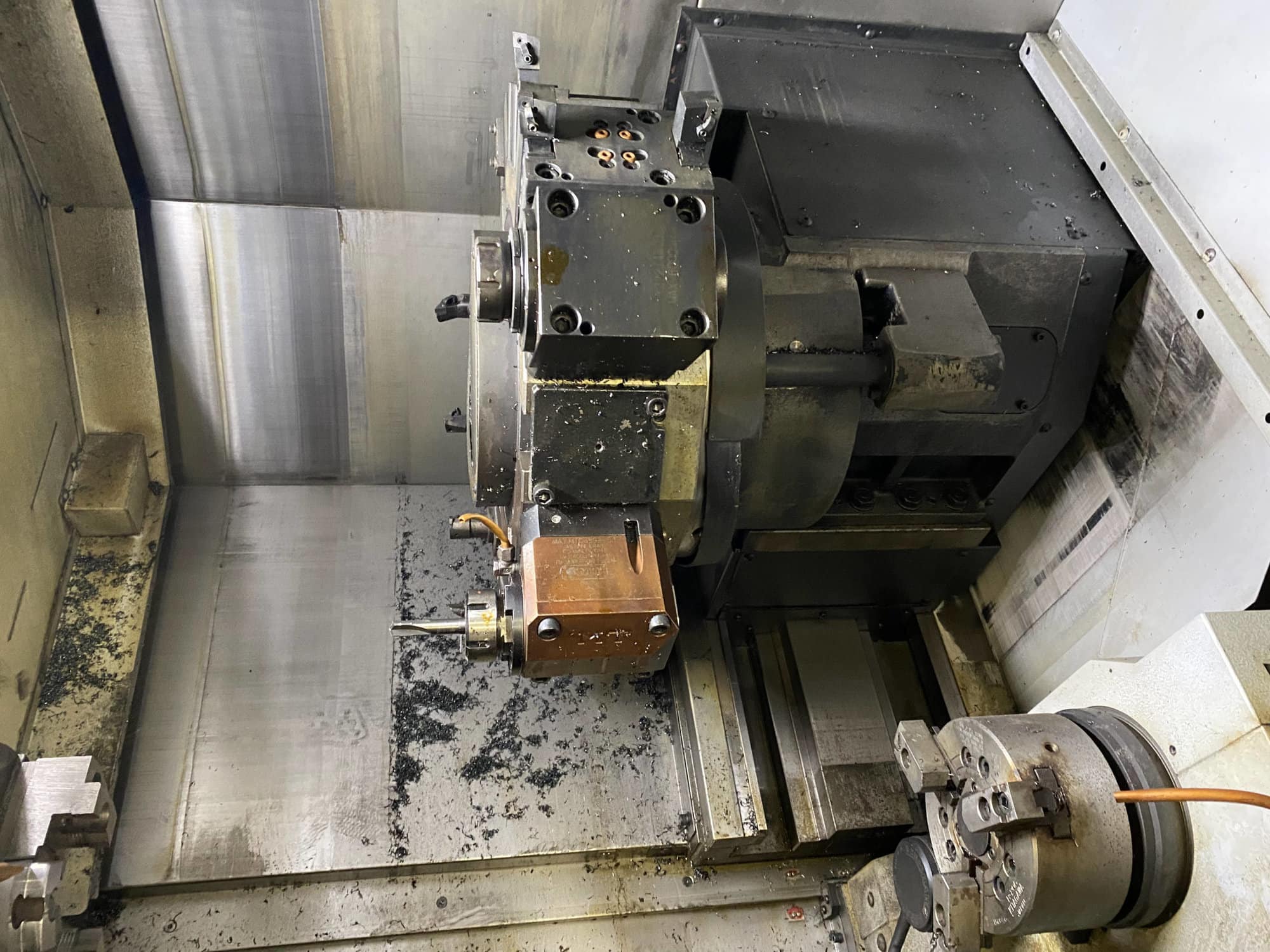 Mori Seiki NL2500SMC/700 CNC Lathe, 2011- sub spindle, live tooling, mist blaster, chip blaster, work stocker, gantry loader, available immediately - Image 6