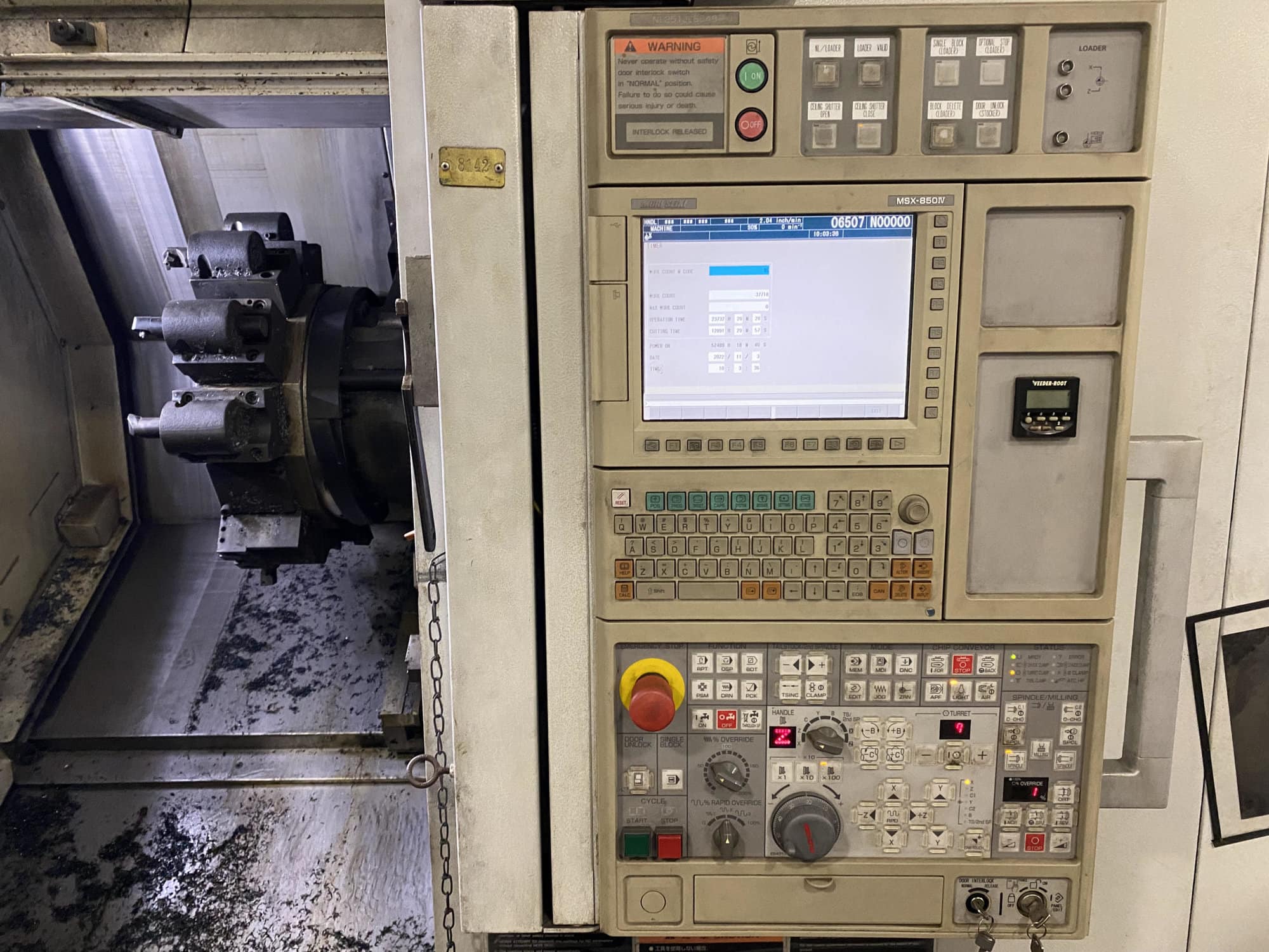 Mori Seiki NL2500SMC/700 CNC Lathe, 2011- sub spindle, live tooling, mist blaster, chip blaster, work stocker, gantry loader, available immediately - Image 5