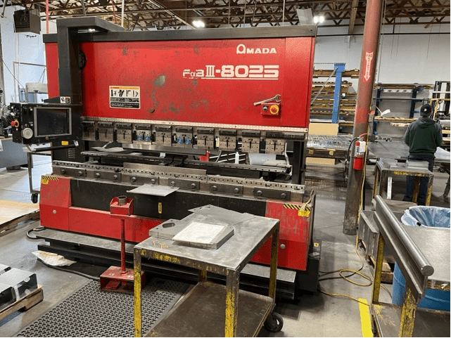 88 Ton x 8' Amada FBD 8025NT CNC Press Brake, 2000- Wilson Express Punch Clamps