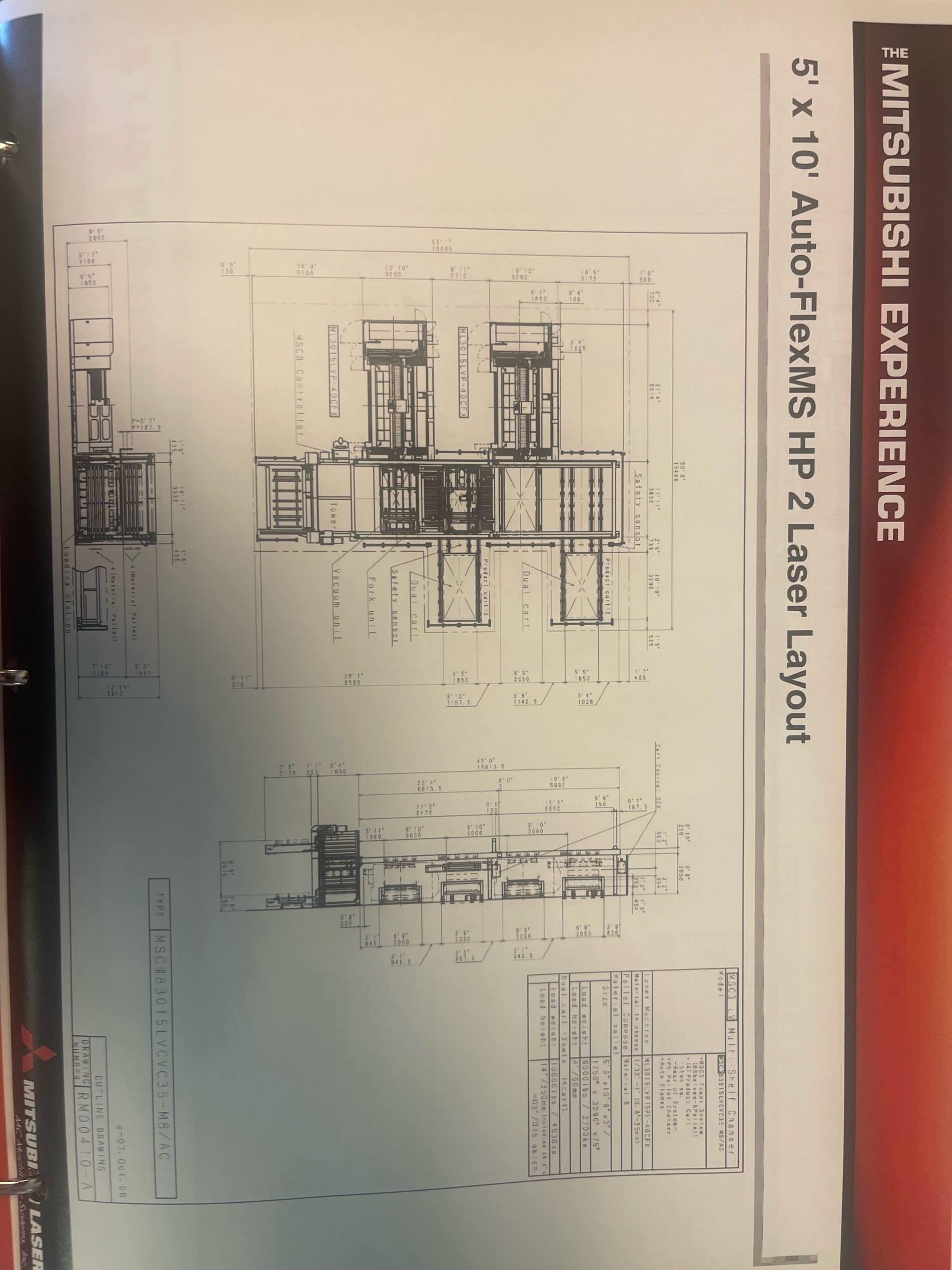 5' x 10' Mitsubishi Auto-FlexMS HP 2 Laser Layout Automation System, With 12-Shelf Tower, 2007- MSC III 3015 - Image 5
