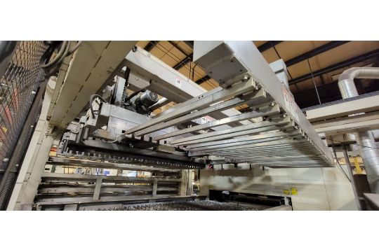 5' x 10' Mitsubishi Auto-FlexMS HP 2 Laser Layout Automation System, With 12-Shelf Tower, 2007- MSC III 3015 - Image 8