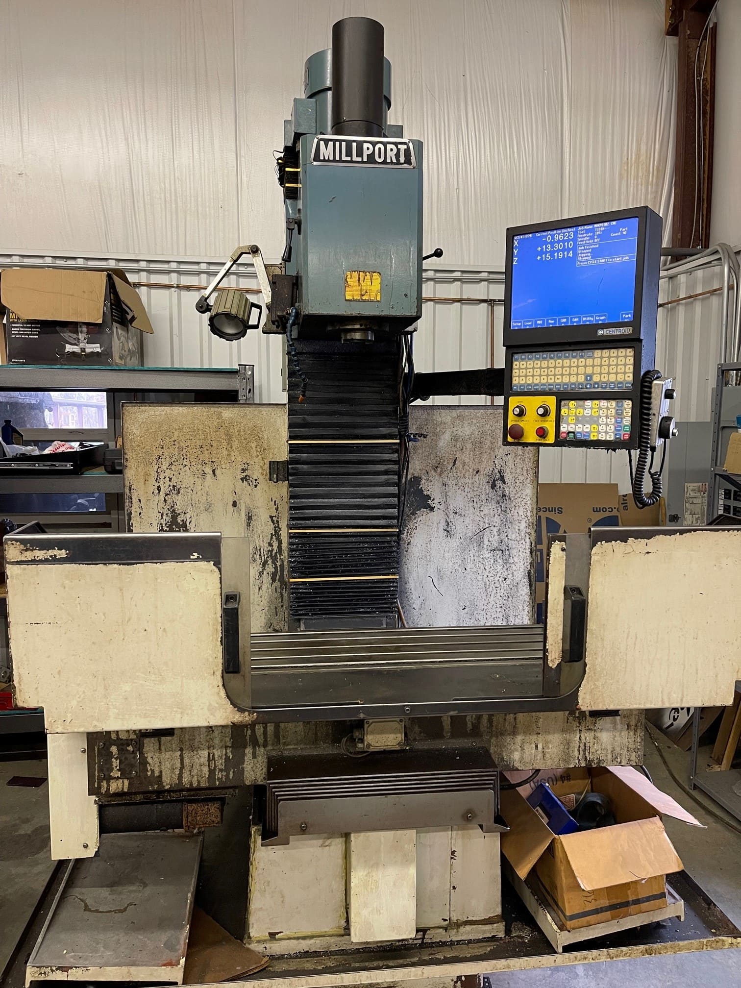 Millport Rhino M-60B CNC Mill, 1995 - Centroid CNC Control, Tooling Included